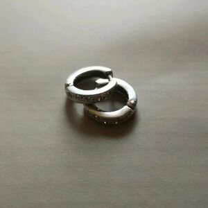Sterling  small huggie earrings